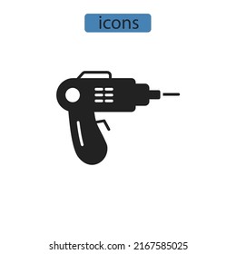 Drill icons  symbol vector elements for infographic web