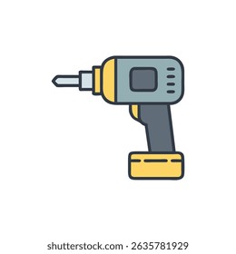 Ilustração de drill em estilo de design plano com contornos em negrito
