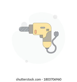 drill isolated vector flat illustration on white