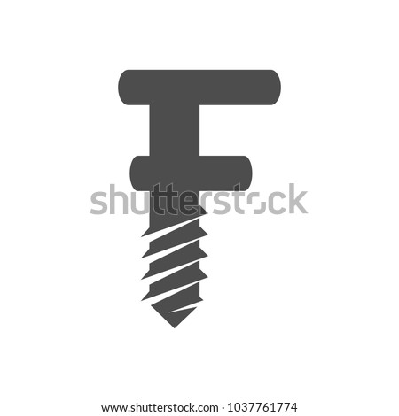 drill and letter F vector logo.