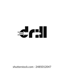 Letra de taladro, espacio negativo. Diseño de logotipo de marca.