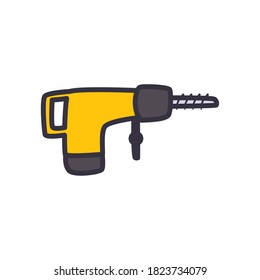 línea de perforación y estilo de relleno diseño de icono de construcción taller de mantenimiento de trabajo reparación de progreso trabajo y tema industrial Ilustración de vectores