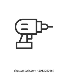 Drill line icon in trendy style. Stroke vector pictogram isolated on a white background. Drill premium outline icons.