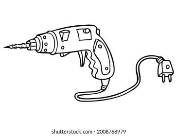 ilustración del vector de línea de perforación, aislado en fondo blanco, vista superior