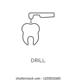 Drill linear icon. Drill concept stroke symbol design. Thin graphic elements vector illustration, outline pattern on a white background, eps 10.
