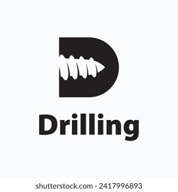 Plantilla de vector de signo de logotipo de taladro