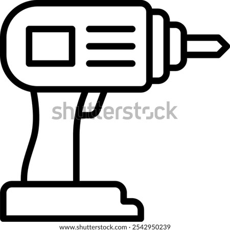 Drill machine construction line icon
