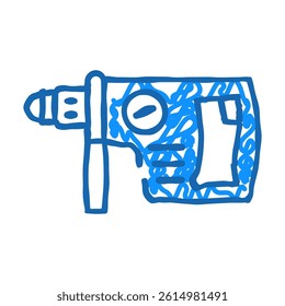 drill machine doodle icon sketch vector. drill machine sign. isolated symbol illustration