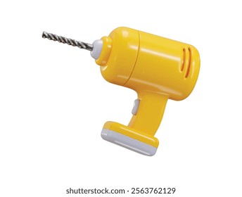 Drill machine icon 3d render vector illustration