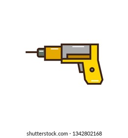 drill machine icon flat color