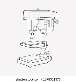 Drill machine icon line element. Vector illustration of drill machine icon line isolated on clean background for your web mobile app logo design.