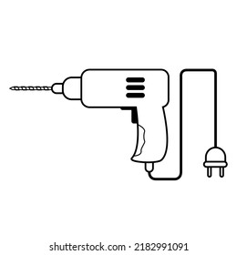 Icono de máquina de taladrar, ilustración de icono de línea de taladro de máquina, adecuado para diseño web, símbolos, logotipos, aplicaciones