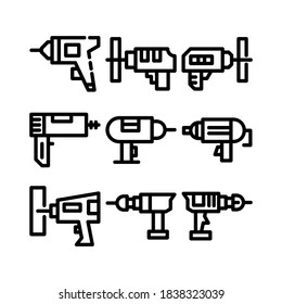 drill machine icon or logo isolated sign symbol vector illustration - Collection of high quality black style vector icons
