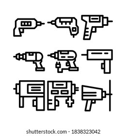 drill machine icon or logo isolated sign symbol vector illustration - Collection of high quality black style vector icons
