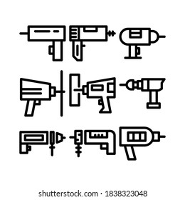drill machine icon or logo isolated sign symbol vector illustration - Collection of high quality black style vector icons
