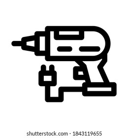 icono de máquina de perforación o logotipo símbolo de señalización aislado ilustración vectorial de alta calidad estilo negro iconos vectoriales
