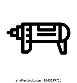icono de máquina de perforación o logotipo símbolo de señalización aislado ilustración vectorial de alta calidad estilo negro iconos vectoriales
