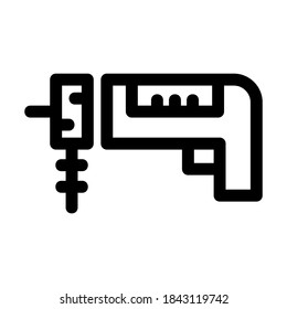 icono de máquina de perforación o logotipo símbolo de señalización aislado ilustración vectorial de alta calidad estilo negro iconos vectoriales
