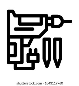 icono de máquina de perforación o logotipo símbolo de señalización aislado ilustración vectorial de alta calidad estilo negro iconos vectoriales
