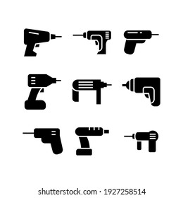 drill machine icon or logo isolated sign symbol vector illustration - Collection of high quality black style vector icons
