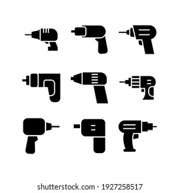 drill machine icon or logo isolated sign symbol vector illustration - Collection of high quality black style vector icons
