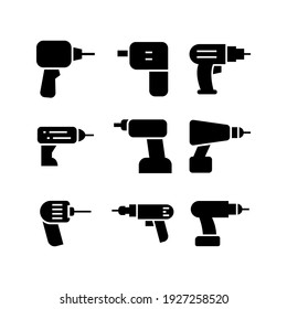 drill machine icon or logo isolated sign symbol vector illustration - Collection of high quality black style vector icons
