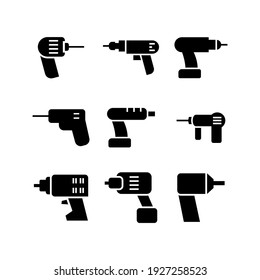 drill machine icon or logo isolated sign symbol vector illustration - Collection of high quality black style vector icons
