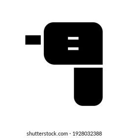 Bohrmaschinensymbol oder Logo einzeln auf Zeichensymbolen, Vektorgrafik - hochwertige Vektorsymbole in schwarzem Stil
