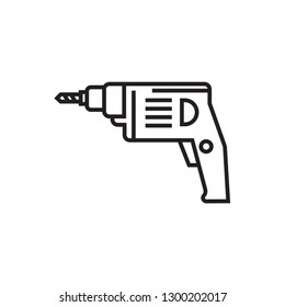 drill machine icon outline