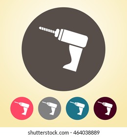 Drill Machine Icon in round shape.