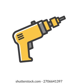 Icono de la máquina de perforación Forma simple Industrial Amarillo