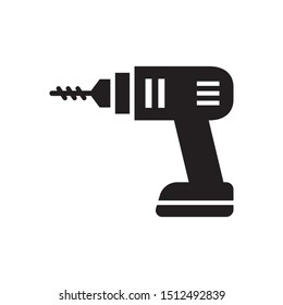 Drill machine icon in trendy flat style design. Vector graphic illustration. Suitable for website design, logo, app, template, and ui. EPS 10.
