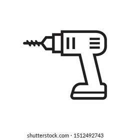 Drill machine icon in trendy outline style design. Vector graphic illustration. Suitable for website design, logo, app, template, and ui. Editable vector stroke. EPS 10.