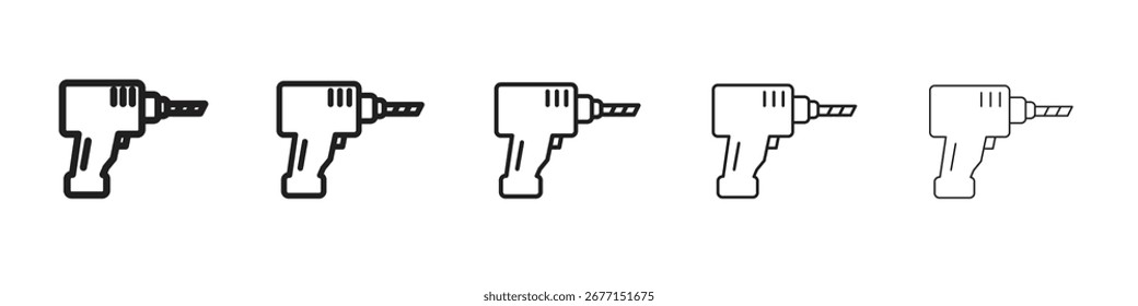 Ilustración vectorial del icono de la máquina de taladro aislada