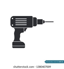 Drill Machine Icon Vector Template Illustration Design