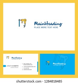 Drill machine  Logo design with Tagline and Front and Back Busienss Card Template. Vector Creative Design