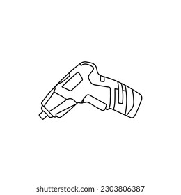 Drill Machine Tool Line Simple Creative Logo
