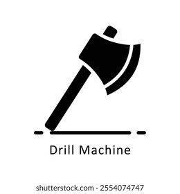 Drill Machine vector Glyph Cricle Icon.Eps file 10