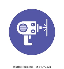 Drill Machine vector Glyph Cricle Icon.Eps file 10