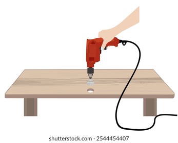 Drill on a white background.