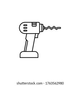 drill outline Icon. construction vector illustration on white background