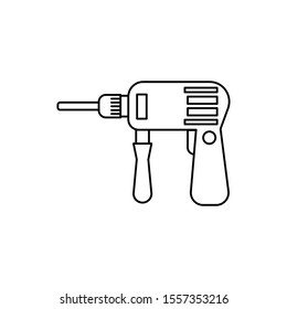 drill outline icon. Vector illustration for design and web.