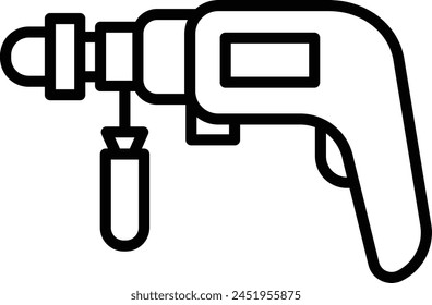 Drill outline icon vector illustration