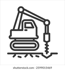 Drill Outline Icon Vector Illustration