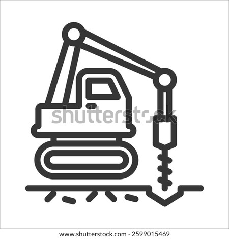 Drill Outline Icon Vector Illustration