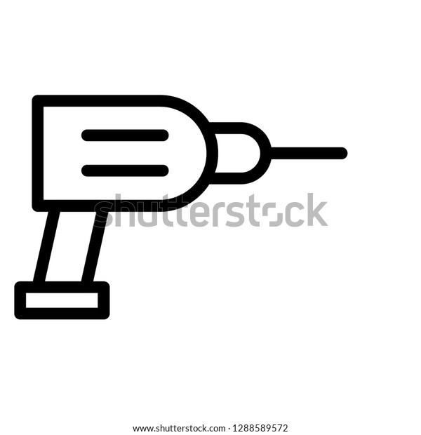 Drill Outline Icon Vector Isolated Illustration Stock Vector (Royalty ...