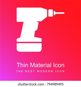 Drill outline red and pink gradient material white icon minimal design