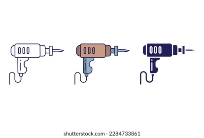 drill outline and solid vector icon