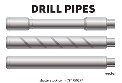 Drill pipes. Vector illustration. 