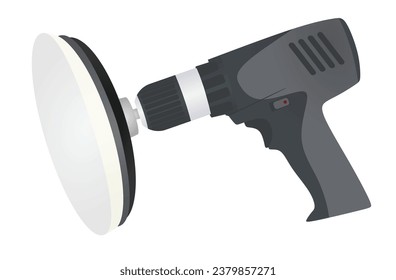 Drill polish brush. vector illustration